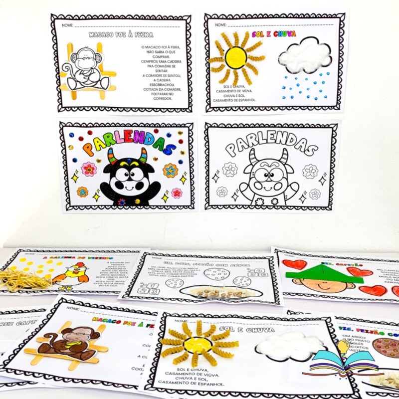 Kit de atividades com parlendas, ideal para desenvolver linguagem oral, ritmo, memória e coordenação motora na Educação Infantil e nos Anos Iniciais.